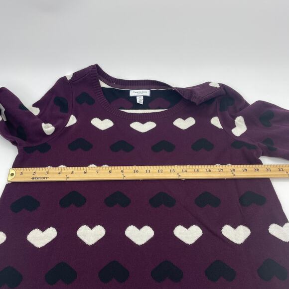 CHARTER CLUB Womens Heart Print Cotton Blend Knit Sweater Size 0X Tunic - Picture 5 of 6